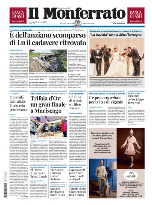 Il Monferrato - Edizione 86 del 21/11/2025